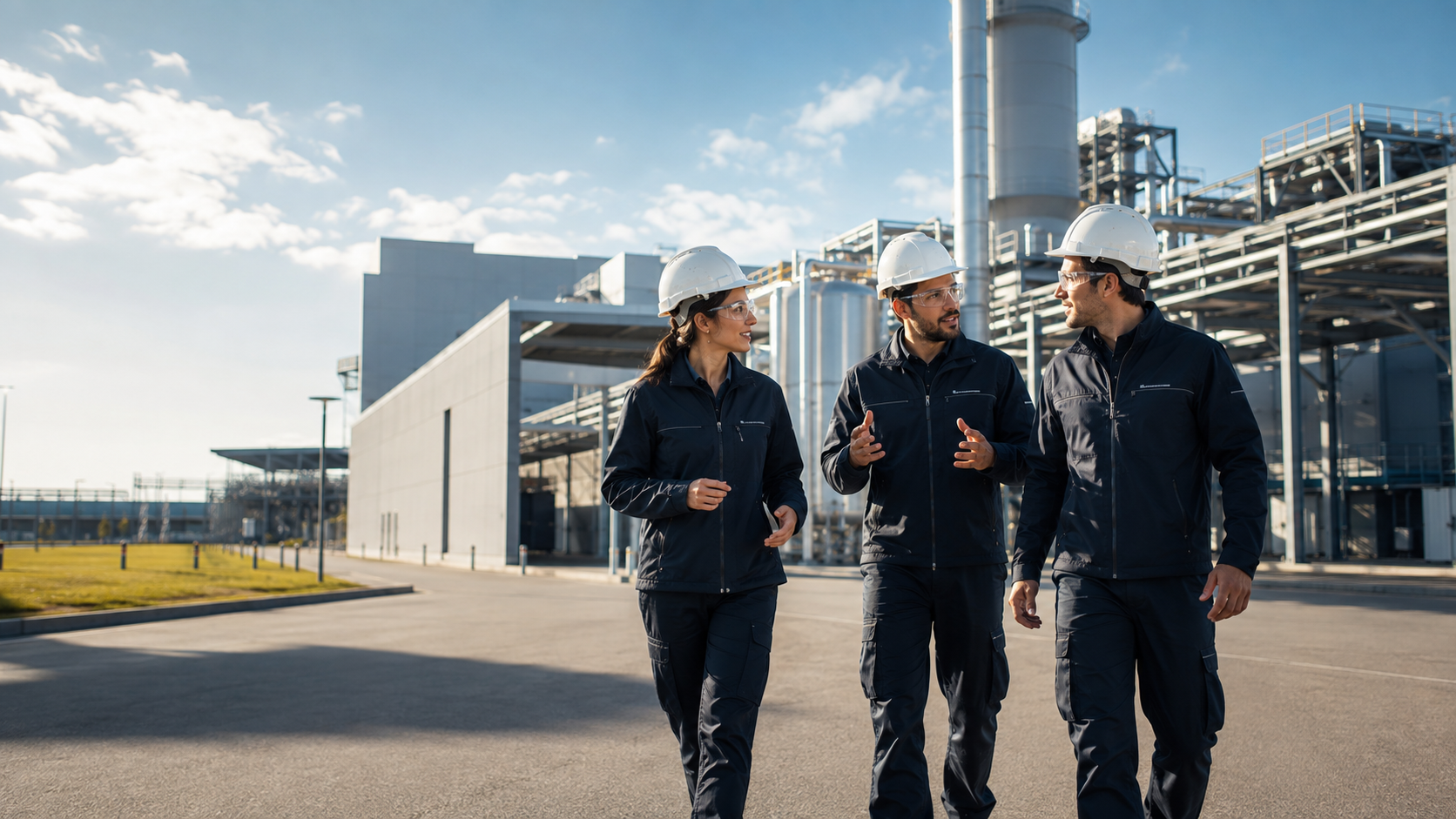 Équipe HBS sur un site industriel